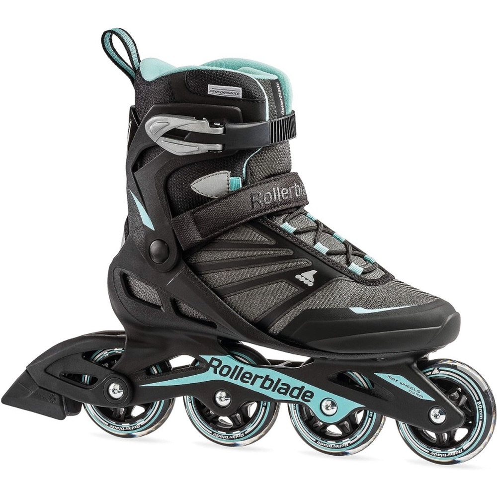 Rollerblade Zetrablade Women's Fitness Inline Skate, Black & Light Blue, size 8